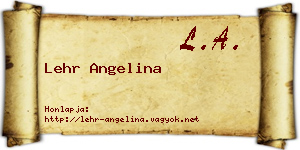 Lehr Angelina névjegykártya